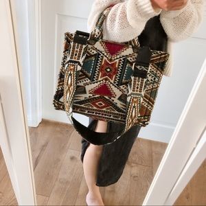 Geometrical print tote bag